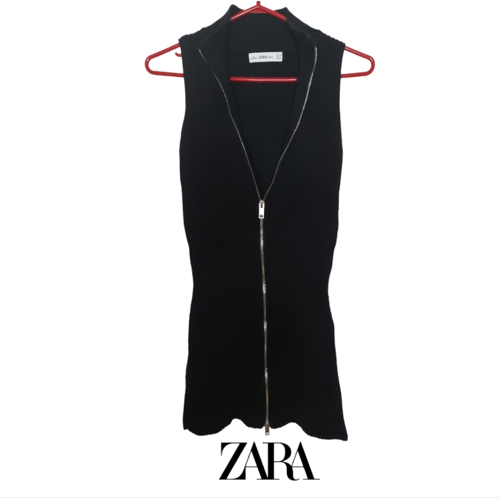 Zara Knit Zipper Stretch Dress